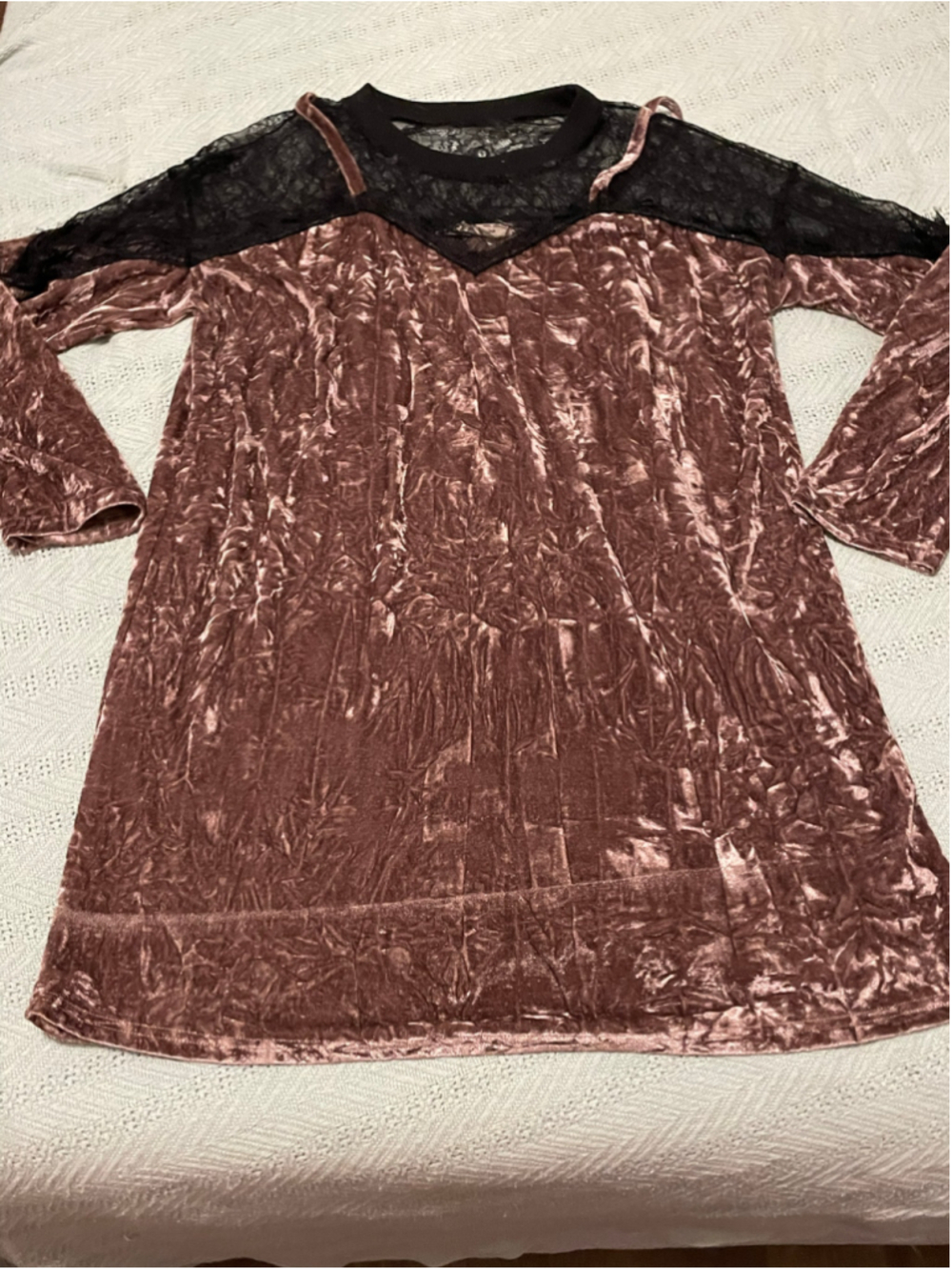 Entro Velvet Lace dress Size L Mauve Black cottagecore whimsygoth